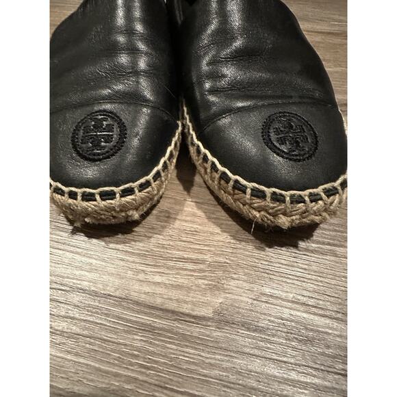 Tory Burch Black Leather Espadrille Size 7M - READ DESCRIPTION - Picture 8 of 13